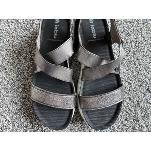 Inblu sandals metallic grey Size 40 US 9-9.5 Comfort Outdoor Walking Travel